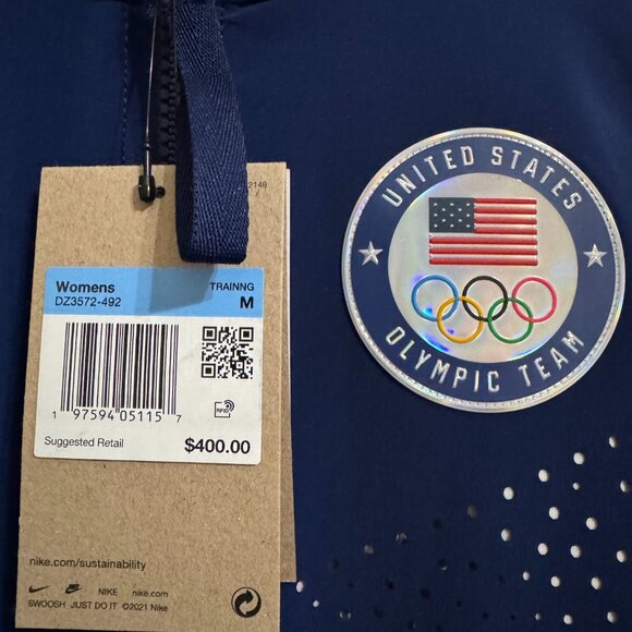Nike Paris 2024 Team Issued USA Olympic Podium Jacket Women's M DZ3572-492 $400 - Picture 9 of 11